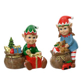 Decoris Polyresin Elf Standing 12.5cm - Green (2 Assorted)